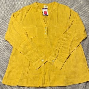 Mote mustard yellow gauze blouse